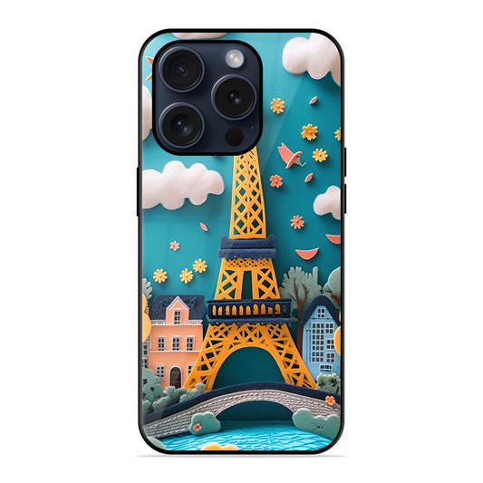 Eiffel Tower Printed Protective Phone Cover for iPhone 15 Pro Max