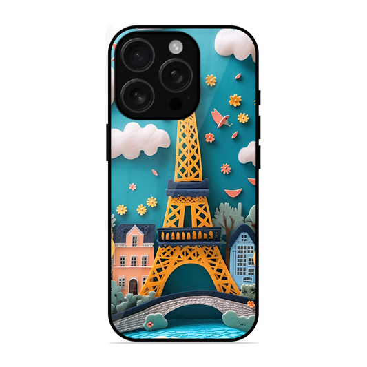 Eiffel Tower Printed Protective Phone Cover for iPhone 16 Pro Max
