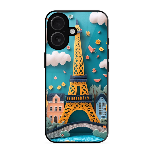 Eiffel Tower Printed Protective Phone Cover for iPhone 16