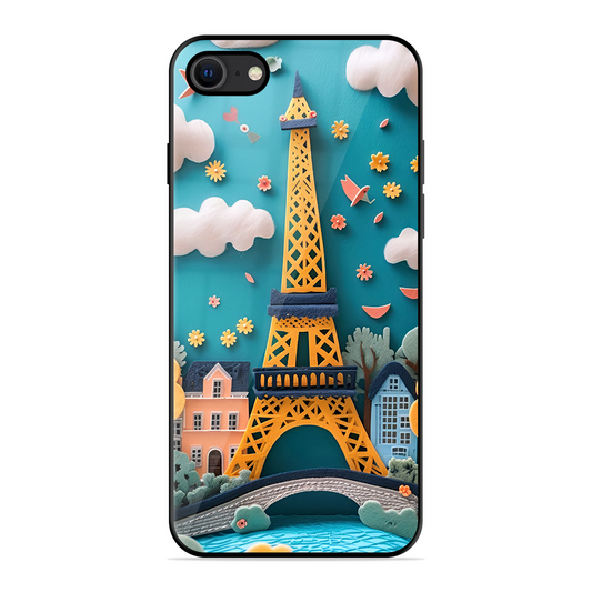 Eiffel Tower Printed Protective Phone Cover for iPhone SE 2020