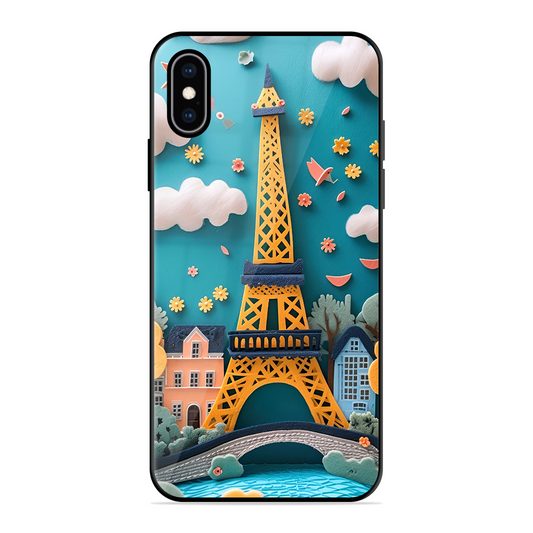 Eiffel Tower Printed Protective Phone Cover for iPhone XS