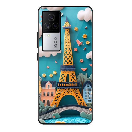 Eiffel Tower Printed Protective Phone Cover forIqoo 7 Legend 5G