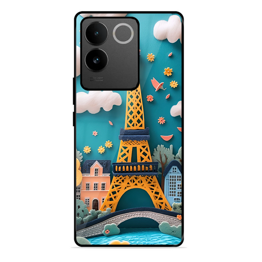 Eiffel Tower Printed Protective Phone Cover forIqoo Z7 Pro 5G