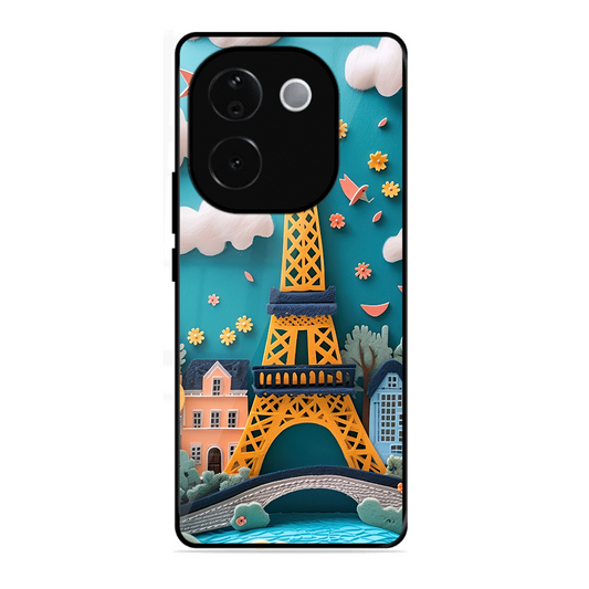 Eiffel Tower Printed Protective Phone Cover forIqoo Z9S Pro 5G