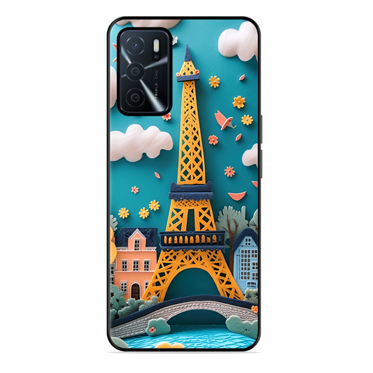 Eiffel Tower Printed Protective Phone Cover forOppo A16