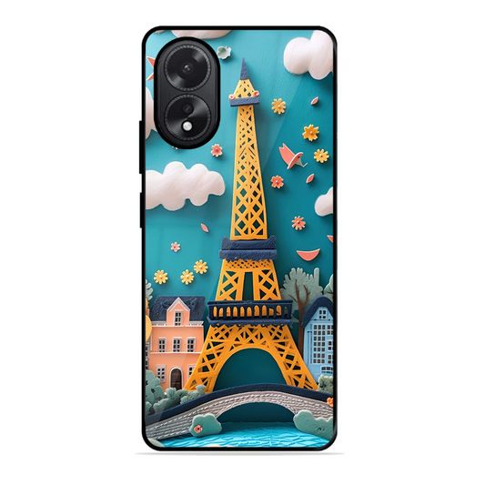 Eiffel Tower Printed Protective Phone Cover forOppo A38