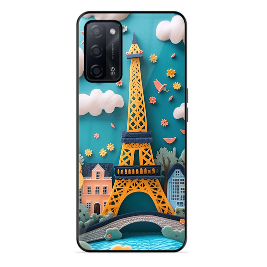Eiffel Tower Printed Protective Phone Cover forOppo A53S 5G