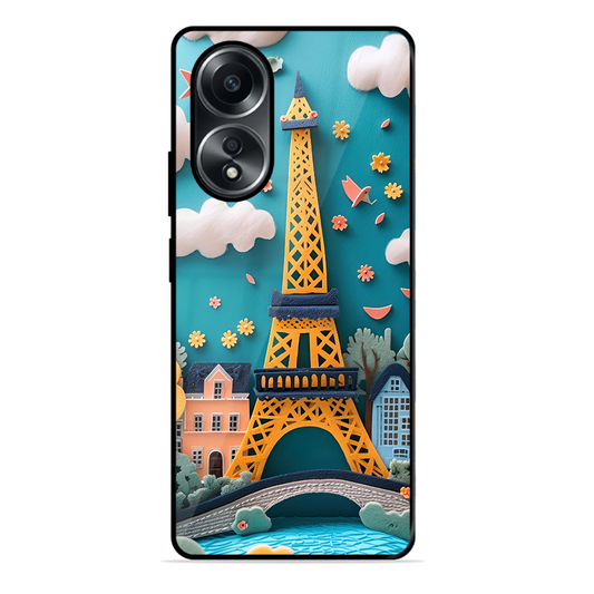 Eiffel Tower Printed Protective Phone Cover forOppo A58