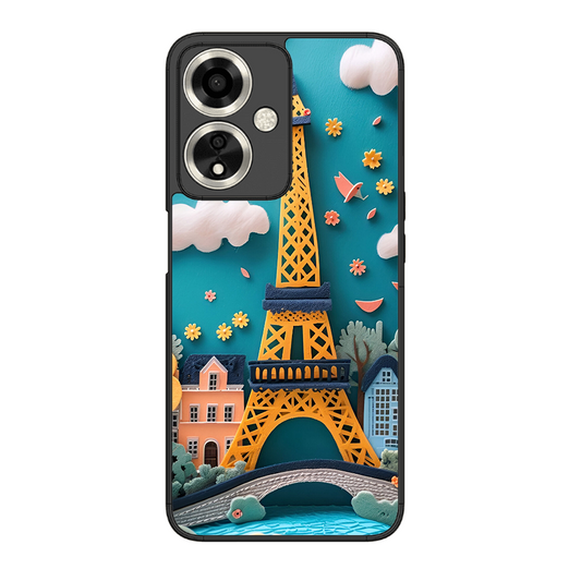 Eiffel Tower Printed Protective Phone Cover forOppo A59 5G