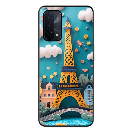 Eiffel Tower Printed Protective Phone Cover forOppo A74 5G