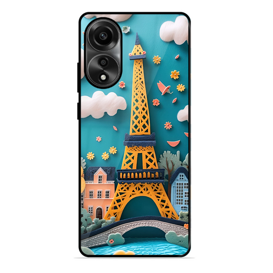 Eiffel Tower Printed Protective Phone Cover forOppo A78 4G