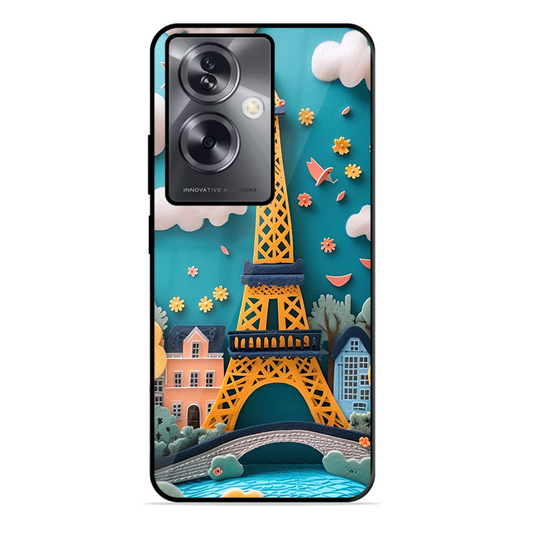Eiffel Tower Printed Protective Phone Cover forOppo A79 5G