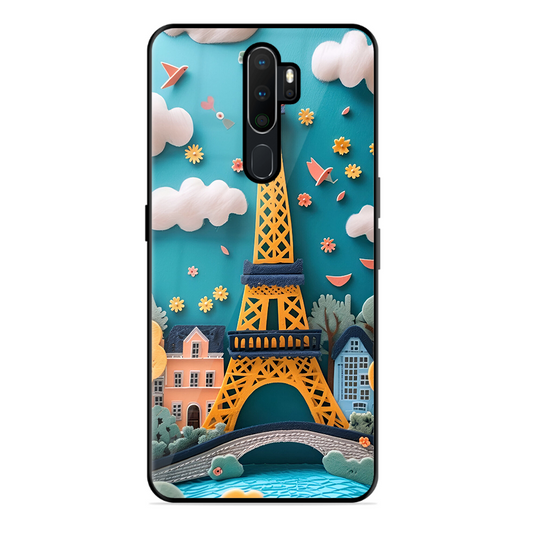Eiffel Tower Printed Protective Phone Cover forOppo A9 2020