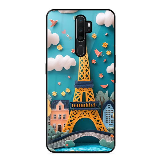 Eiffel Tower Printed Protective Phone Cover forOppo A9
