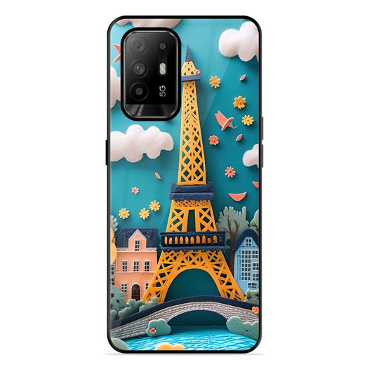Eiffel Tower Printed Protective Phone Cover forOppo F19 Pro Plus