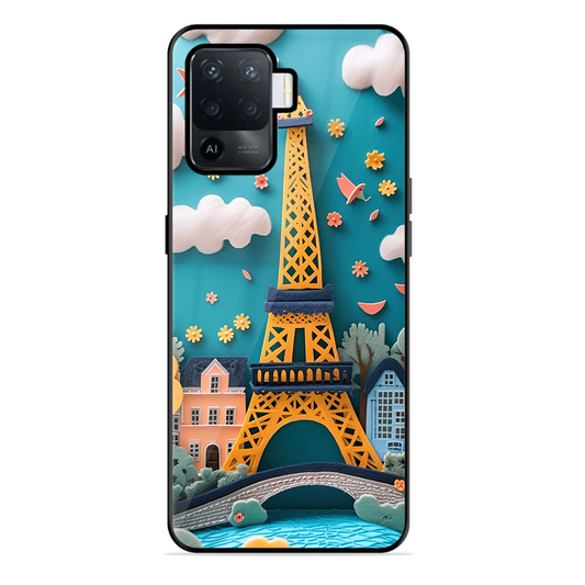 Eiffel Tower Printed Protective Phone Cover forOppo F19 Pro