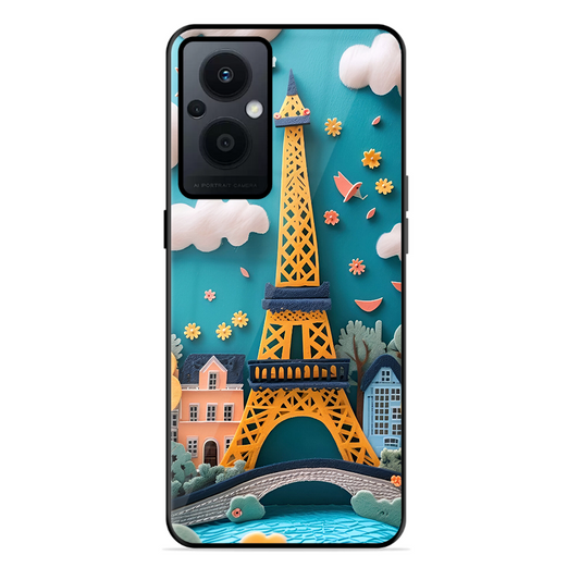 Eiffel Tower Printed Protective Phone Cover forOppo F21 Pro 5G
