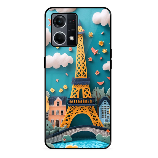 Eiffel Tower Printed Protective Phone Cover forOppo F21S Pro 4G