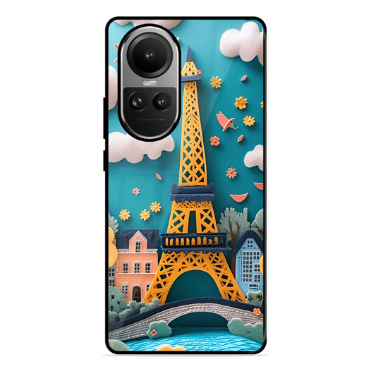 Eiffel Tower Printed Protective Phone Cover forOppo Reno 10 Pro 5G