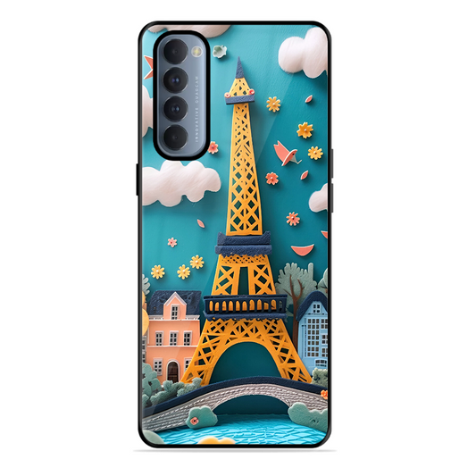 Eiffel Tower Printed Protective Phone Cover forOppo Reno 4 Pro
