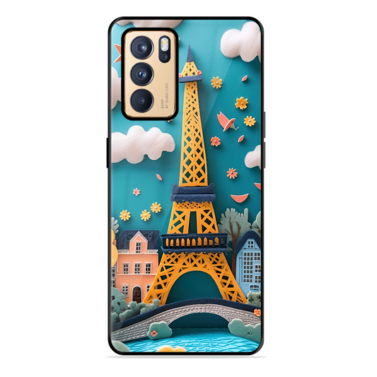 Eiffel Tower Printed Protective Phone Cover forOppo Reno 6 Pro 5G