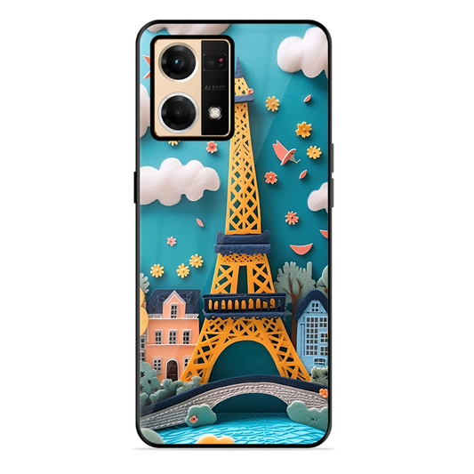 Eiffel Tower Printed Protective Phone Cover forOppo Reno 7 4G