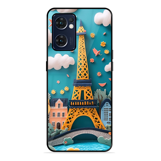 Eiffel Tower Printed Protective Phone Cover forOppo Reno 7 5G
