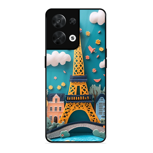 Eiffel Tower Printed Protective Phone Cover forOppo Reno 8 5G