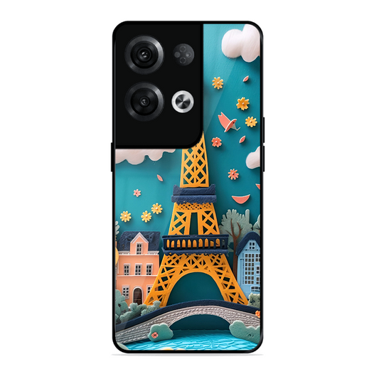 Eiffel Tower Printed Protective Phone Cover forOppo Reno 8 Pro 5G