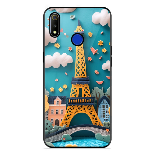 Eiffel Tower Printed Protective Phone Cover forRealme 3