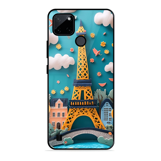 Eiffel Tower Printed Protective Phone Cover forRealme C21Y