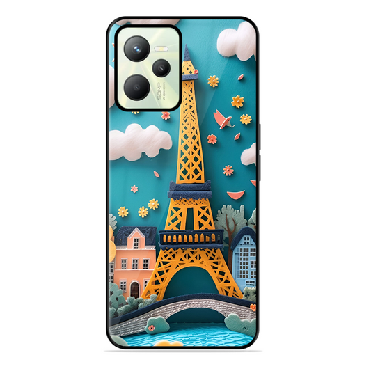Eiffel Tower Printed Protective Phone Cover forRealme C35