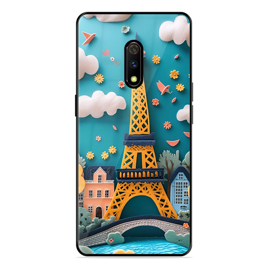 Eiffel Tower Printed Protective Phone Cover forRealme X