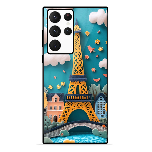 Eiffel Tower Printed Protective Phone Cover forSamsung Galaxy S22 Ultra