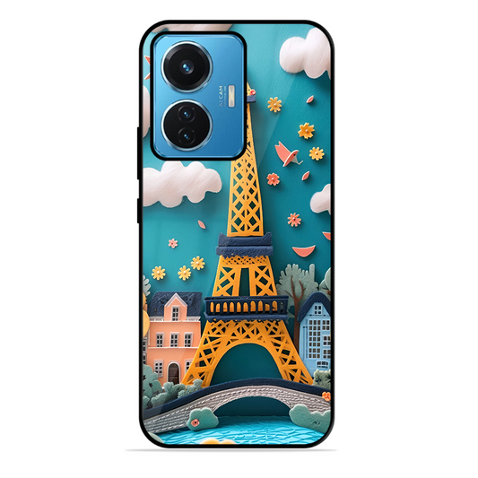 Eiffel Tower Printed Protective Phone Cover forVivo T1 44W