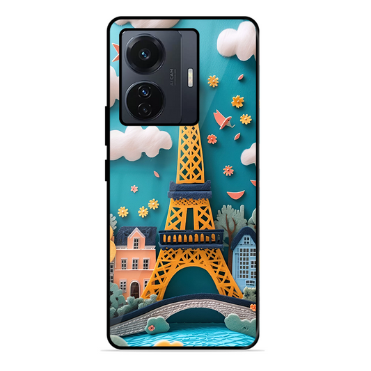 Eiffel Tower Printed Protective Phone Cover forVivo T1 Pro 5G
