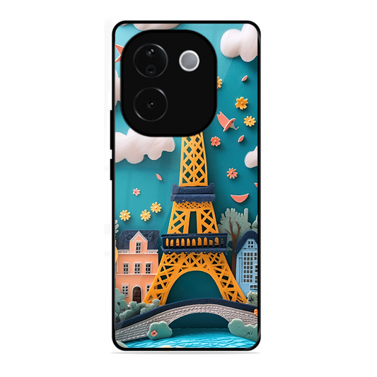 Eiffel Tower Printed Protective Phone Cover forVivo T3 Pro 5G