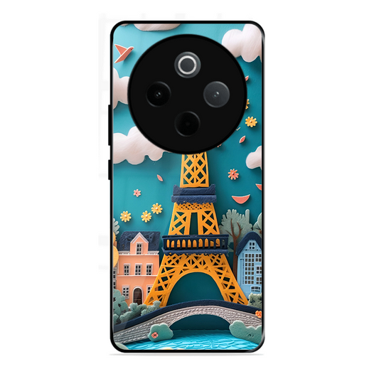 Eiffel Tower Printed Protective Phone Cover forVivo T4 5G
