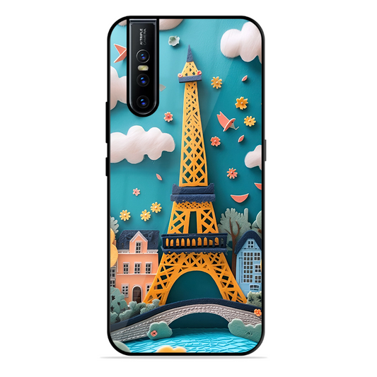 Eiffel Tower Printed Protective Phone Cover forVivo V15 Pro