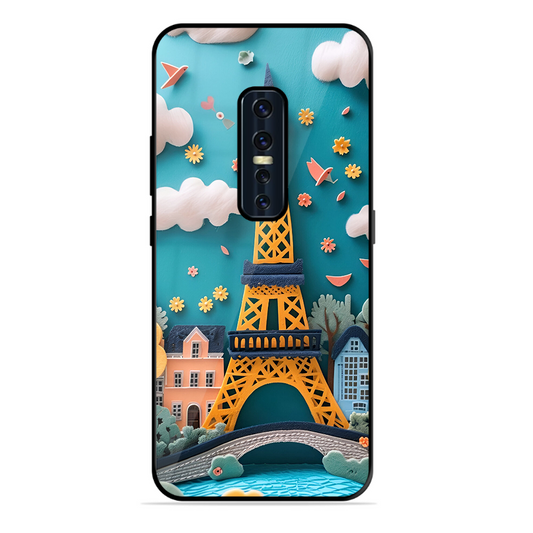 Eiffel Tower Printed Protective Phone Cover forVivo V17 Pro
