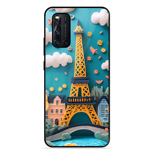 Eiffel Tower Printed Protective Phone Cover forVivo V19