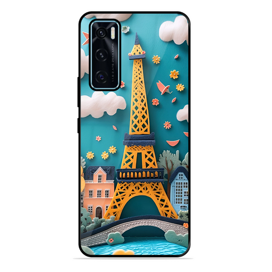Eiffel Tower Printed Protective Phone Cover forVivo V20 Se