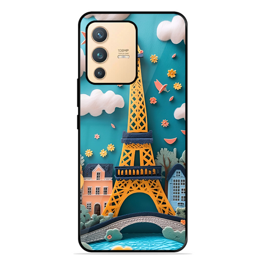 Eiffel Tower Printed Protective Phone Cover forVivo V23 Pro 5G