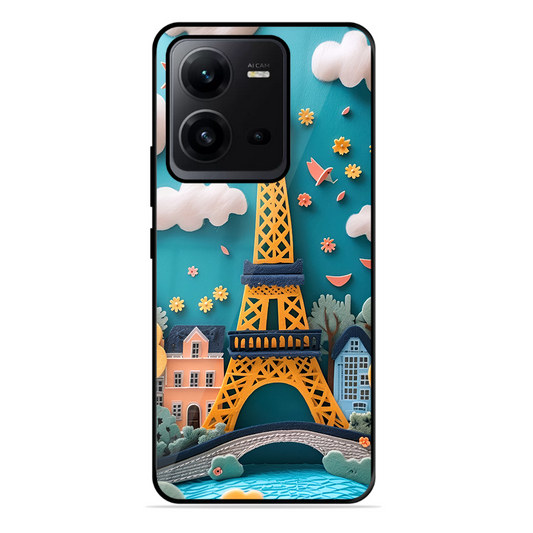 Eiffel Tower Printed Protective Phone Cover forVivo V25 5G