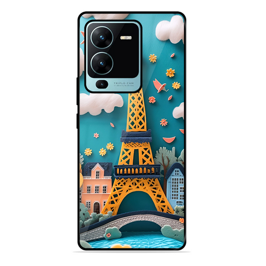 Eiffel Tower Printed Protective Phone Cover forVivo V25 Pro 5G