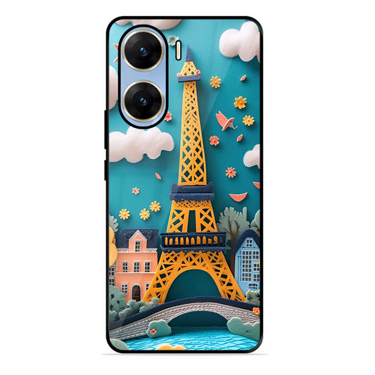 Eiffel Tower Printed Protective Phone Cover forVivo V29E 5G