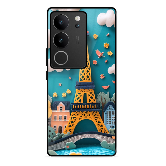 Eiffel Tower Printed Protective Phone Cover forVivo V29 Pro 5G