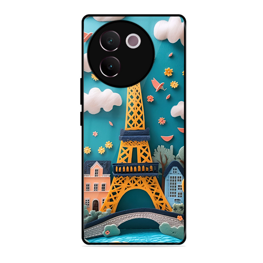 Eiffel Tower Printed Protective Phone Cover forVivo V30E 5G