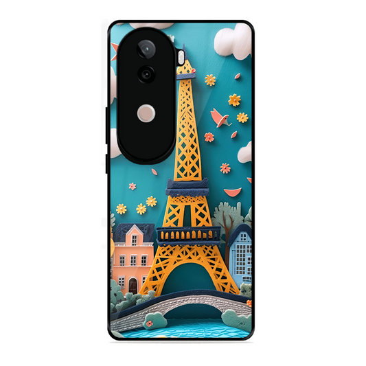 Eiffel Tower Printed Protective Phone Cover forVivo V40E 5G