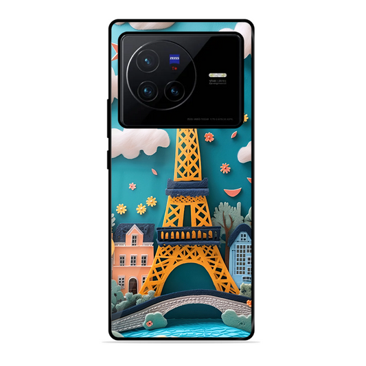 Eiffel Tower Printed Protective Phone Cover forVivo X80